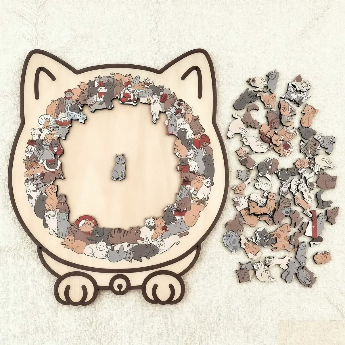 Puzzeline - Holzpuzzle in Katzenform mit 135 Teilen
