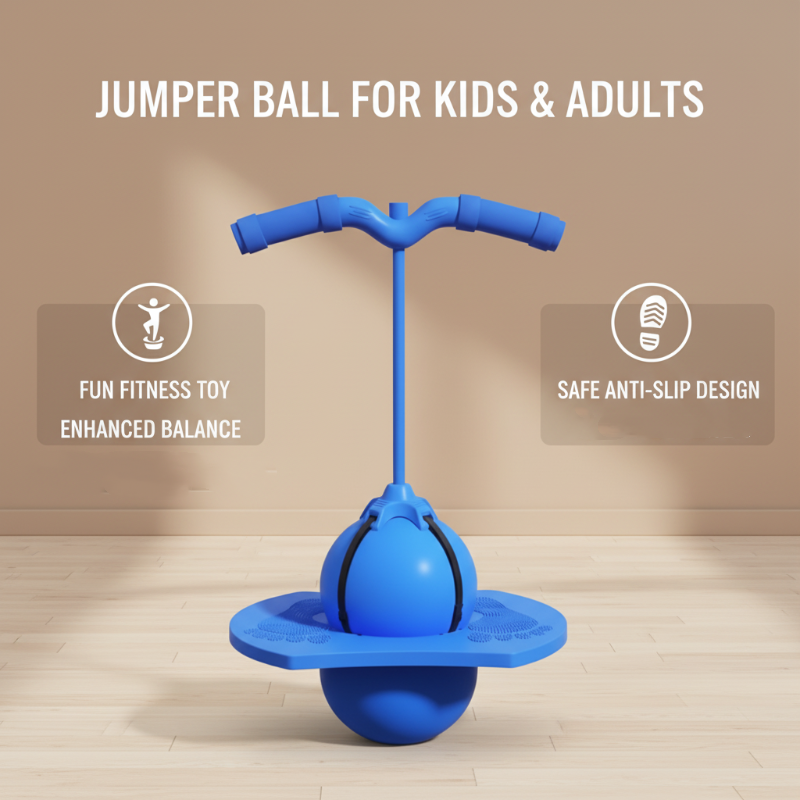Hüpfball | Rutschfeste Plattform | Abnehmbare Griffe | JumpBalance
