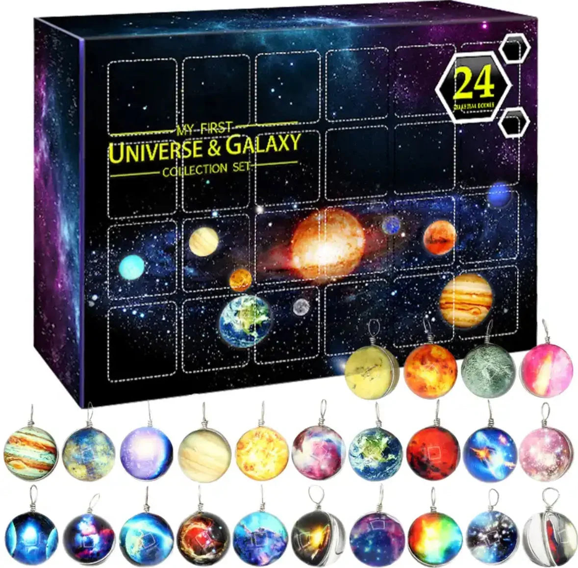 Noelaxy - Adventskalender mit 24 Planeten-Anhängern
