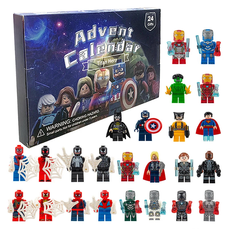 Superhelden-Adventskalender mit 24 Actionfiguren