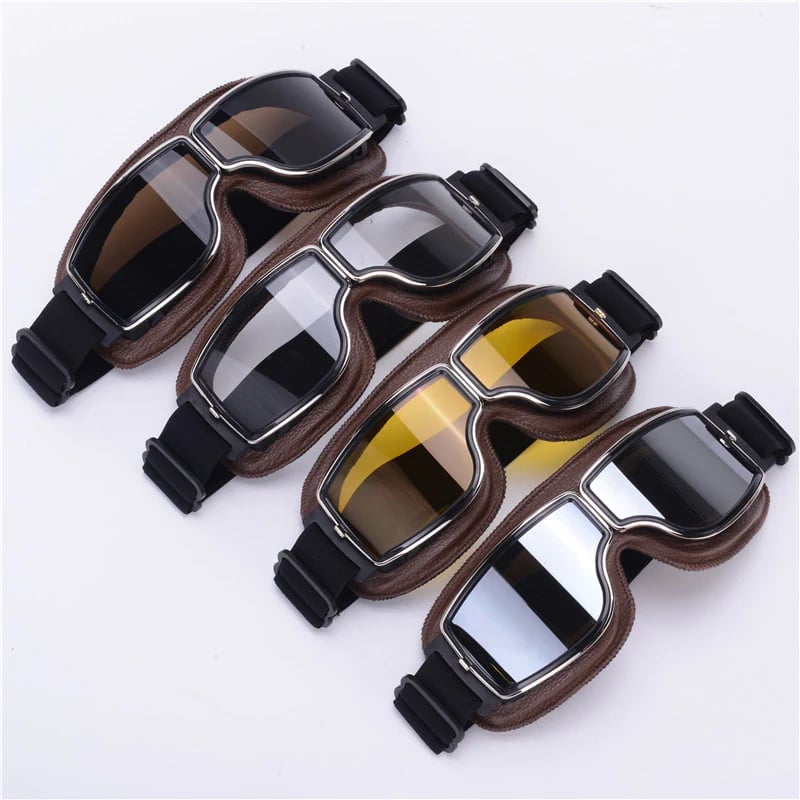 Motorradbrille | UV-Schutz | Stoßfest & Verstellbar | RetroGoggles