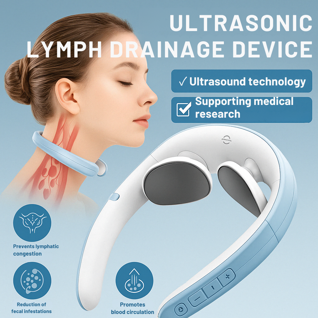 Nackenmassagegerät | Ultraschall Lymphdrainage | Kabellos Massagehilfe | Vitalize