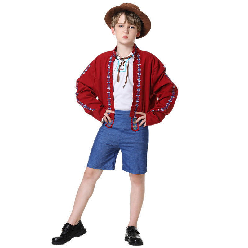 Crafton - Jungen Trachtenlederhose mit dekorativen Stickereien