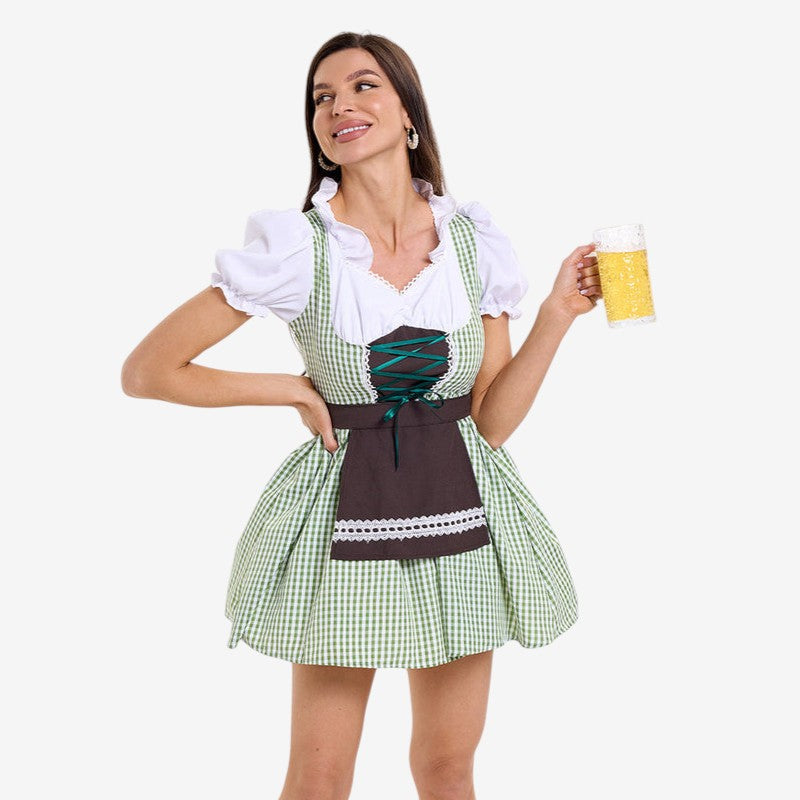 Kurzes Damen-Dirndl mit Karomuster