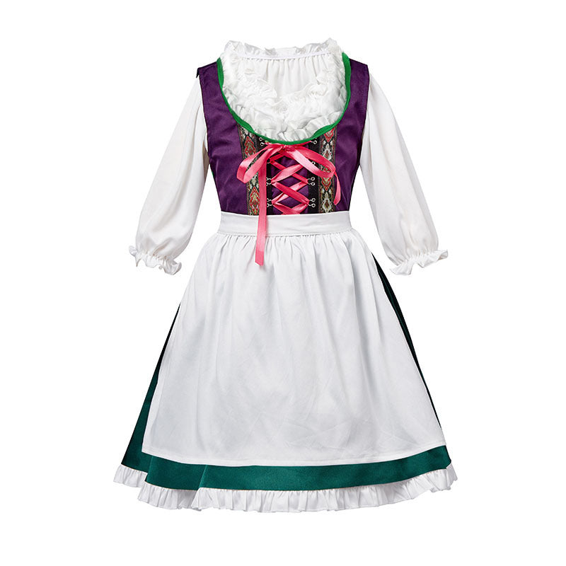 Dirndora - Damen Dirndl-Set 3-teilig mit Carmenbluse und Schnürung