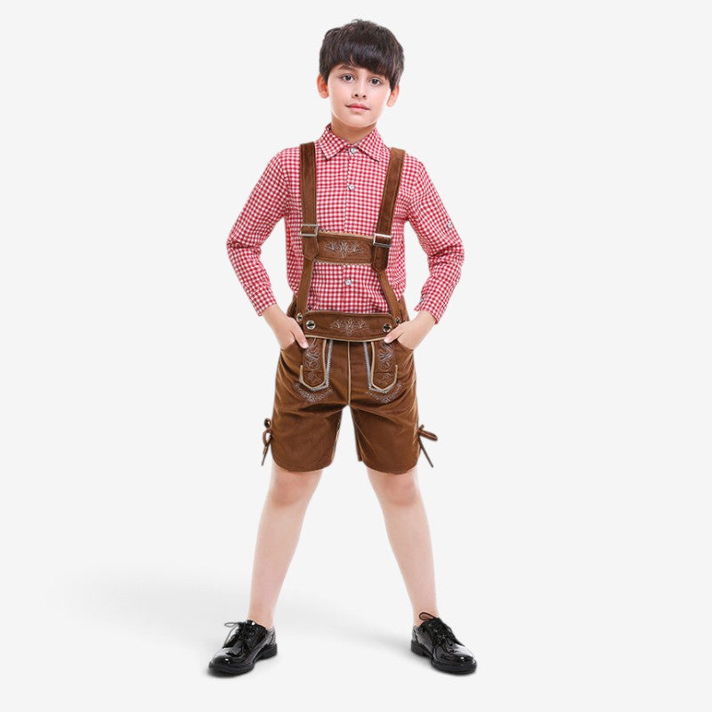 Kidmont - Kinderlederhose mit Verstellbare Träger