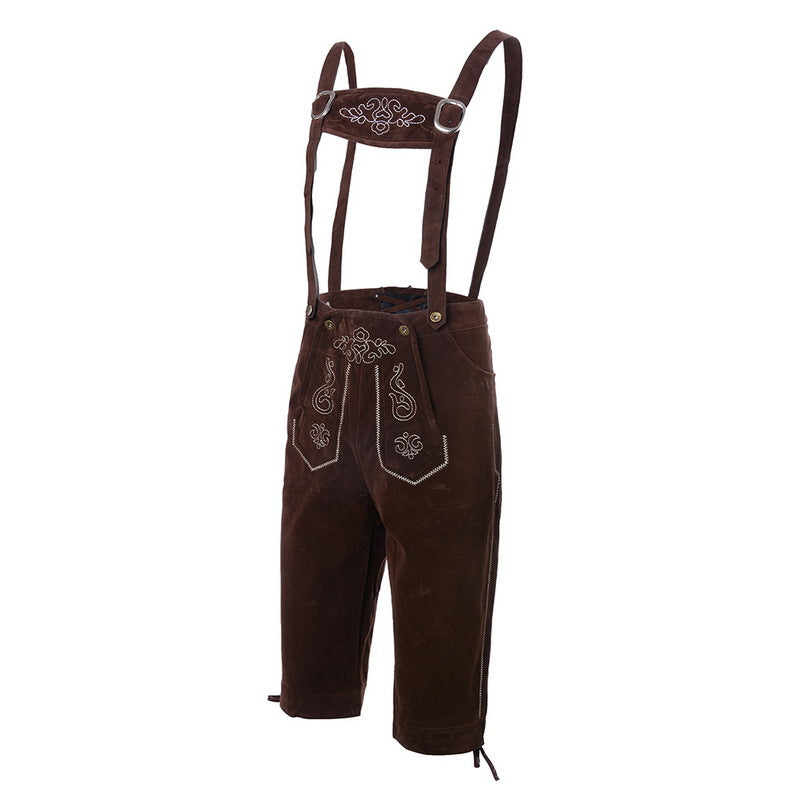 Herren-Lederhose mit Stickereien