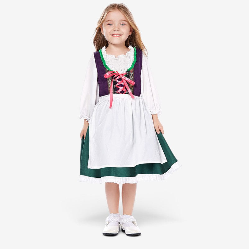 Dirndora - Damen Dirndl-Set 3-teilig mit Carmenbluse und Schnürung