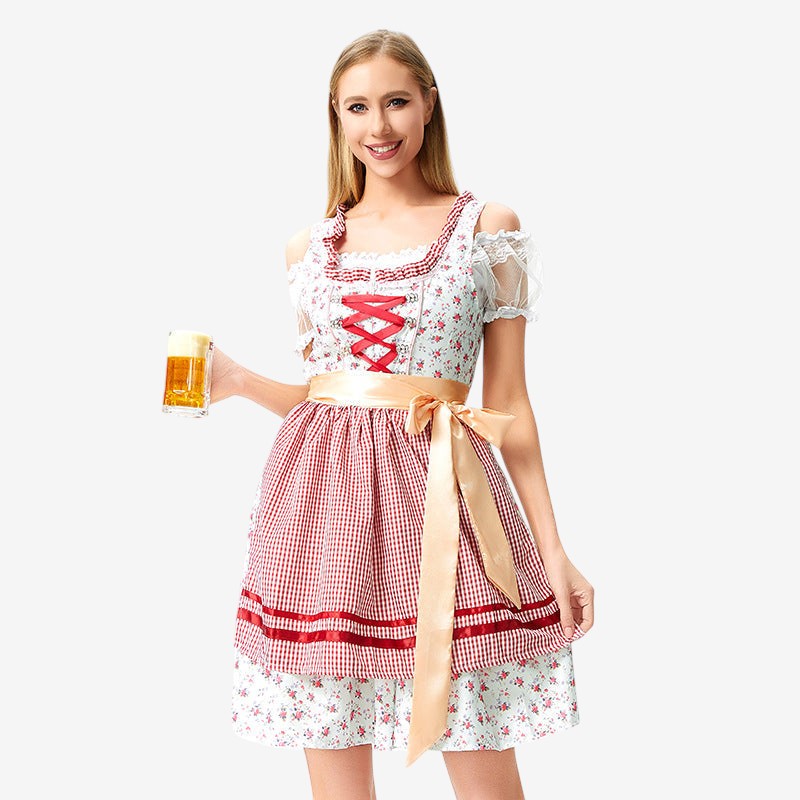 Damen-Trachtenkleid mit schulterfreiem Schnitt
