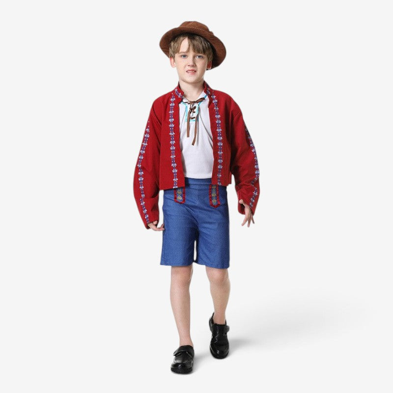 Crafton - Jungen Trachtenlederhose mit dekorativen Stickereien