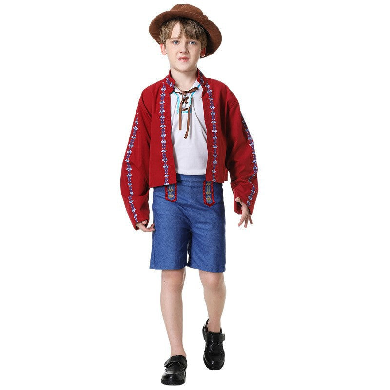 Crafton - Jungen Trachtenlederhose mit dekorativen Stickereien