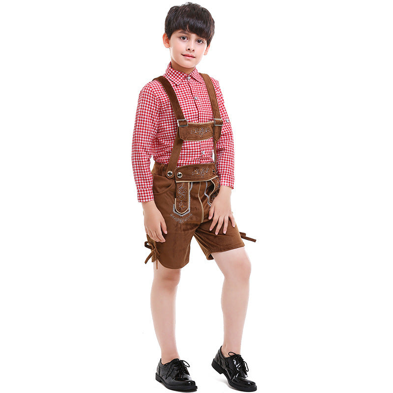 Kidmont - Kinderlederhose mit Verstellbare Träger