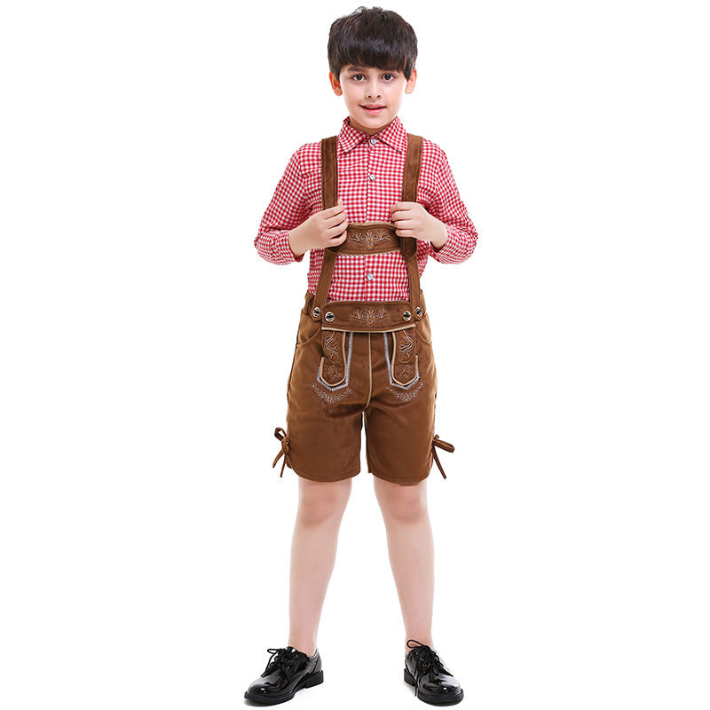 Kidmont - Kinderlederhose mit Verstellbare Träger
