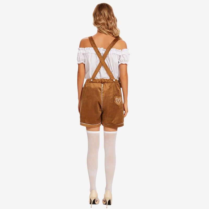 Trachtline - Damen Trachtenshorts mit Trägern und Stickereien