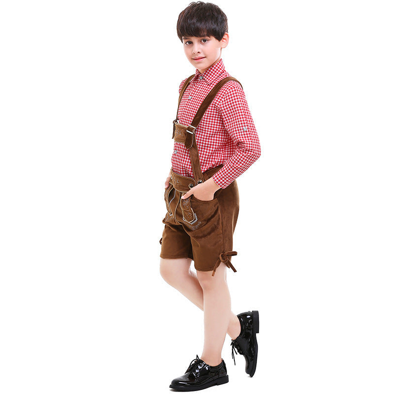 Kidmont - Kinderlederhose mit Verstellbare Träger