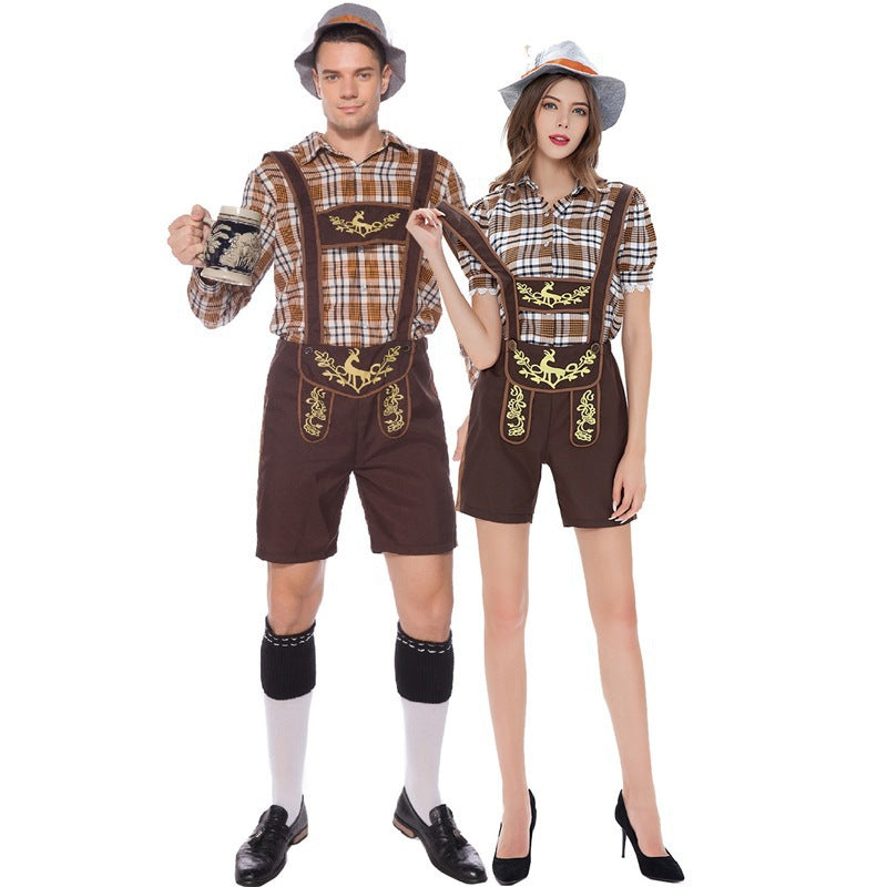 Trachten-Set für Damen und Herren mit Latzhose