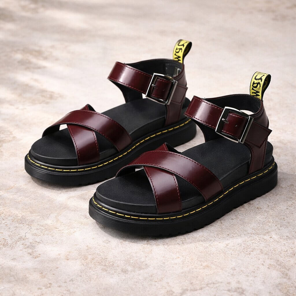 Orthopädische Sandalen mit Plateau | Plateau Sohle | Verstellbare Riemen | Solvanta
