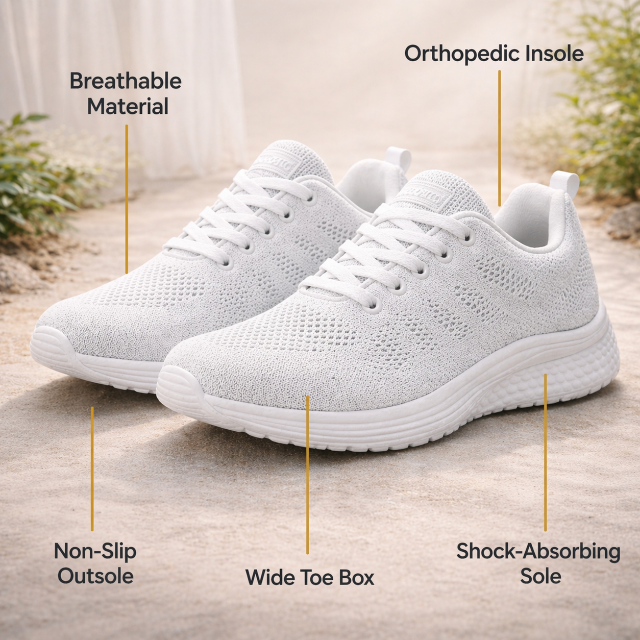 Orthopädische Schuhe | Gel-Core-Dämpfung | Atmungsaktive EVA-Sohle | Soleva