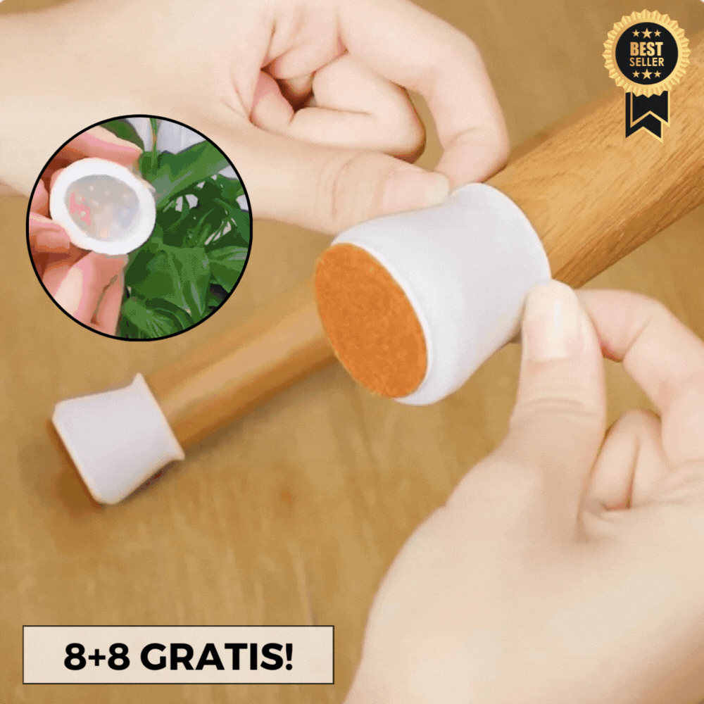 8+8 Gratis | Siliglide - Silikon-Möbelbeinschoner mit Filzpolster
