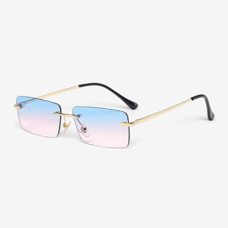 Rimvex - Randlose Sonnenbrille mit rechteckigen Gläsern und UV400-Schutz