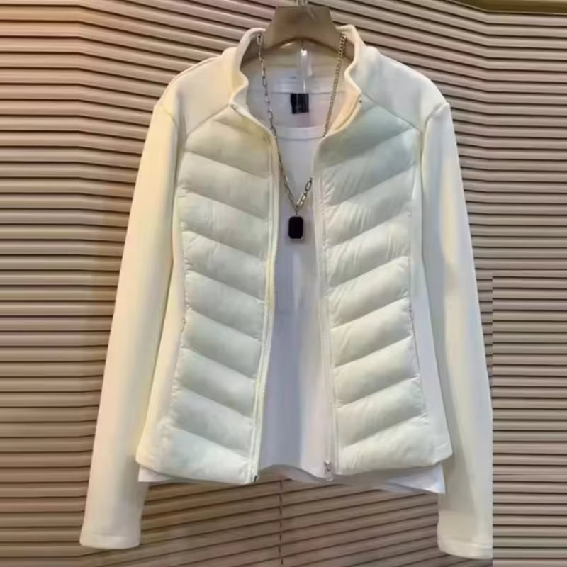 Puffora - Wattierte Jacke mit Chevron-Muster und fester Kapuze