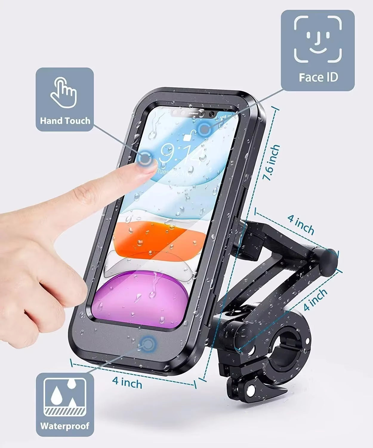 Fahrrad Handyhalter wasserdicht mit 360° Drehung