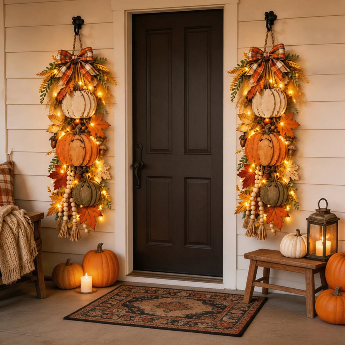 Pumpglow - Herbstliche Türdekoration mit LED-Beleuchtung