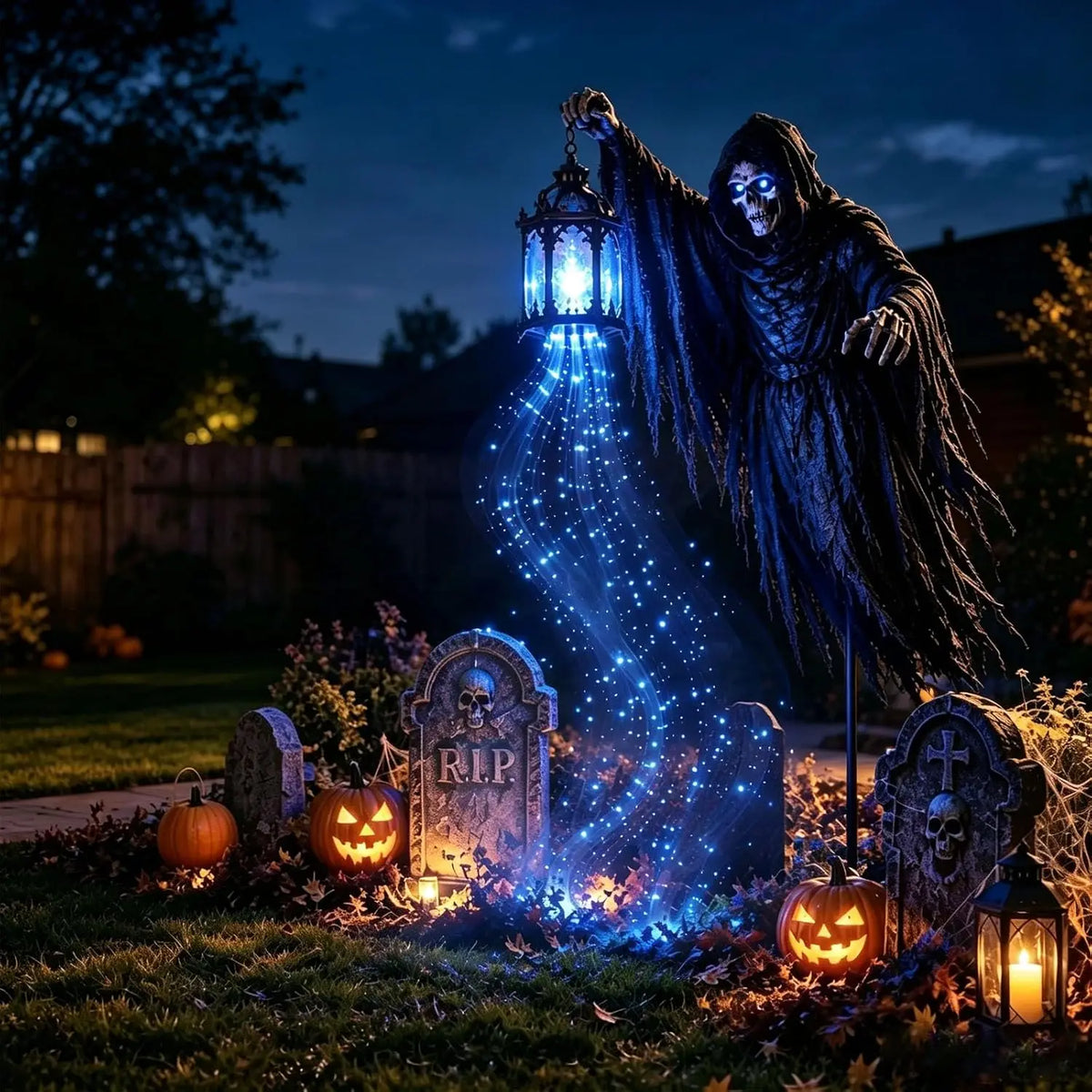 Hallowlume - Halloween Gartenleuchte mit Reaper-Design