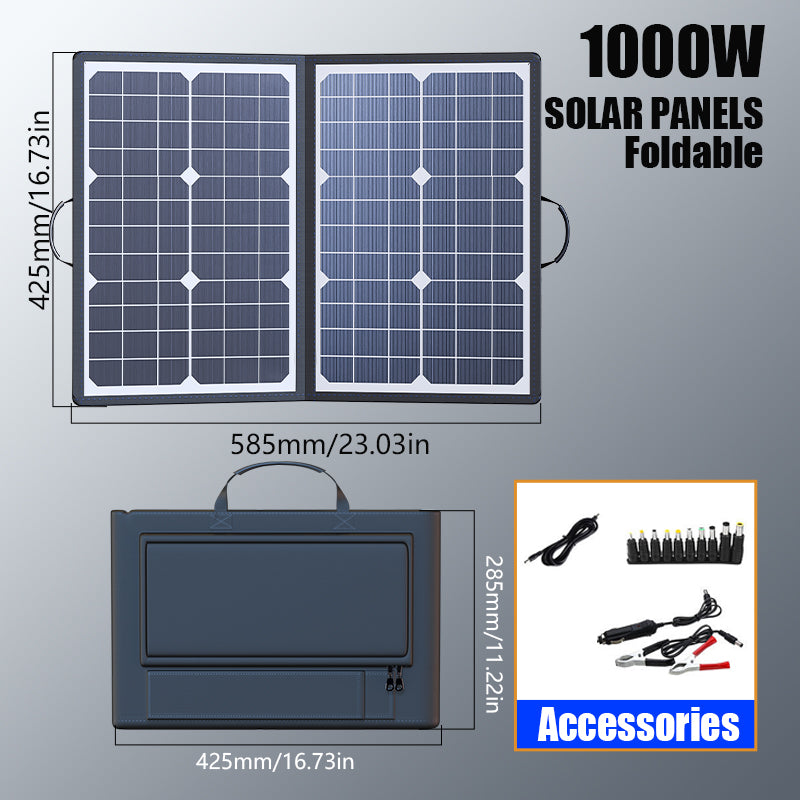 Faltbares Solarpanel 1000W Komplettset mit MPPT Controller