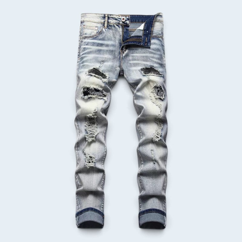 Denimex - Herren-Slim-Fit-Jeans mit Used-Details und Rissen