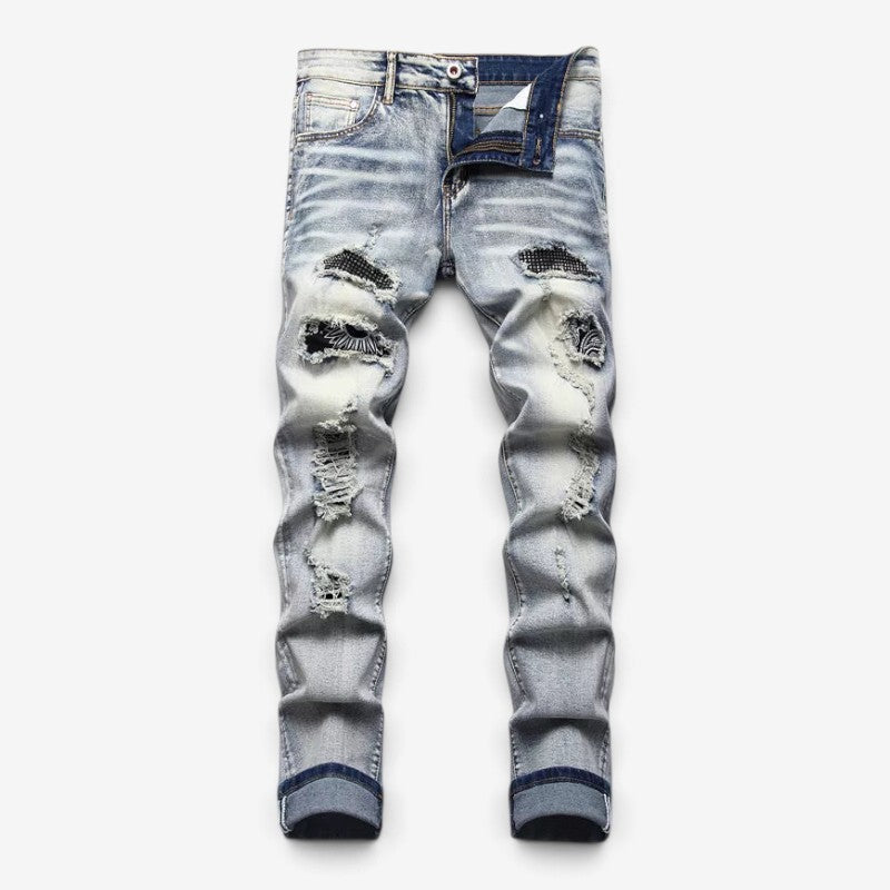 Denimex - Herren-Slim-Fit-Jeans mit Used-Details und Rissen
