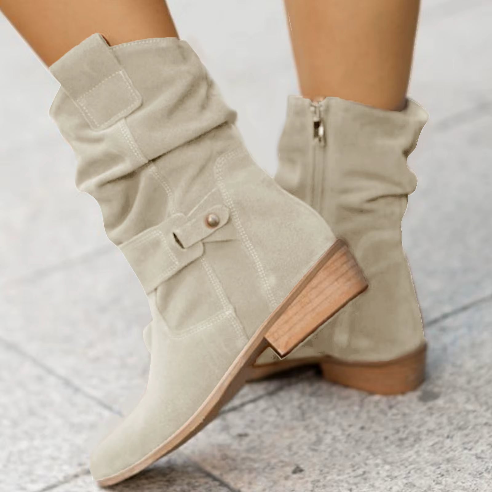 Damen Wildlederstiefel mit Komfortsohle