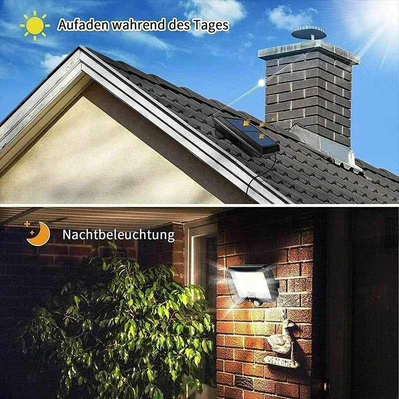 Solar Außenleuchte 100 COB LED mit Bewegungsmelder