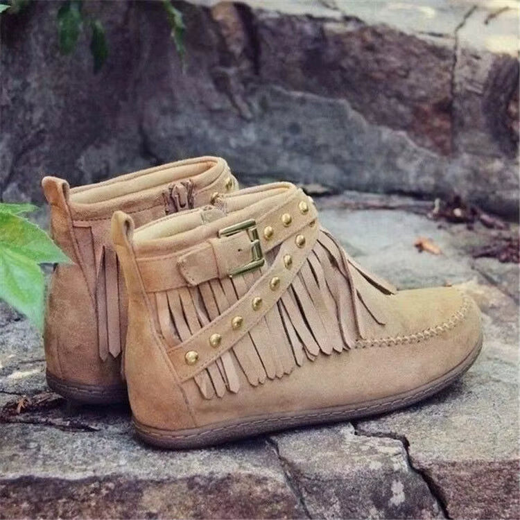 Damen Stiefeletten in Wildlederoptik mit Reißverschluss