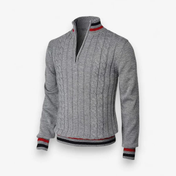 Maes – Slim-Fit Pullover mit Stehkragen und Reißverschluss