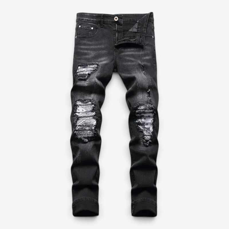 Denimex - Herren-Slim-Fit-Jeans mit Used-Details und Rissen
