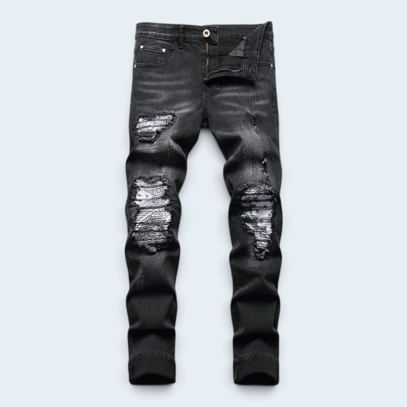 Denimex - Herren-Slim-Fit-Jeans mit Used-Details und Rissen