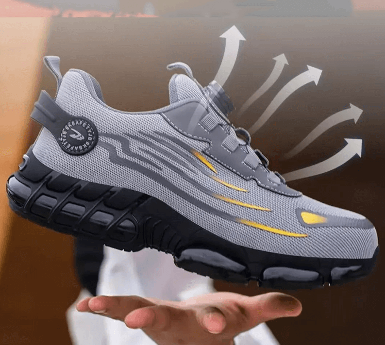 Sicherheitsschuhe Herren Luftpolstersohle | Drehverschluss 3 Sek. | Kevlar-Zwischensohle| Steelshift