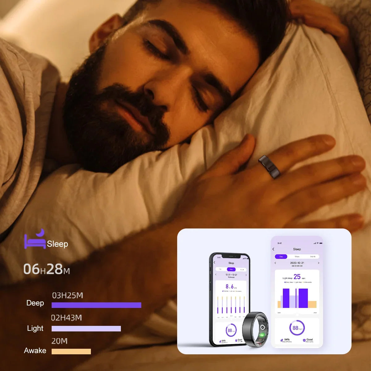 VitalForge – Smart-Ring aus Edelstahl zur Aktivitäts- und Vitalzeichenverfolgung