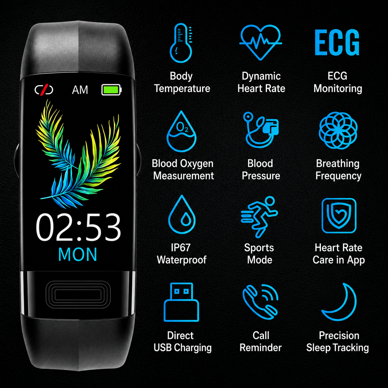 Smartwatch | Gesundheitsmessung | EKG, Blutdruck & Schlaftracking | Vitaro