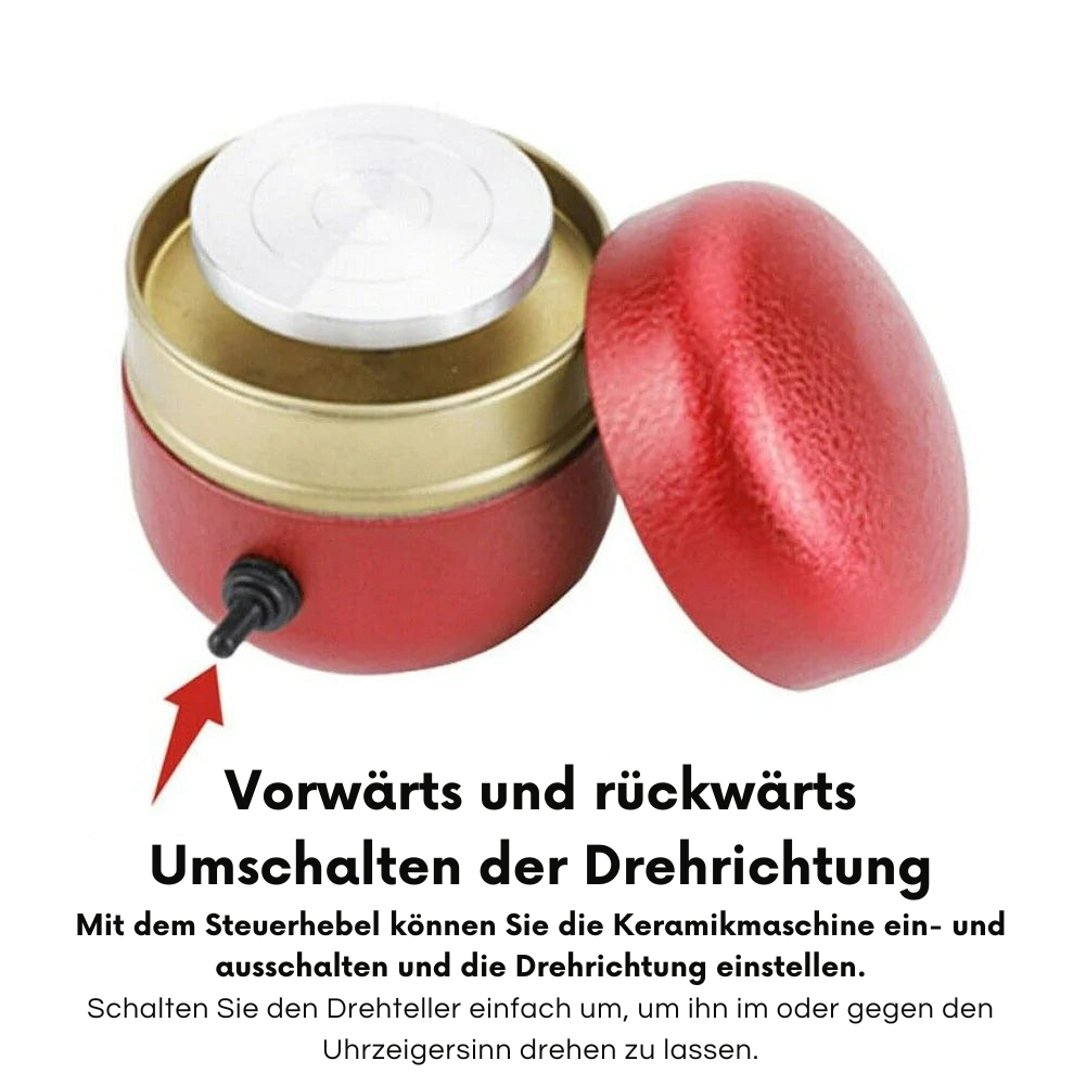 Töpferscheibe | Elektrische Mini Töpferscheibe | Vor und Rücklauf leiser Betrieb | ClayWhirl