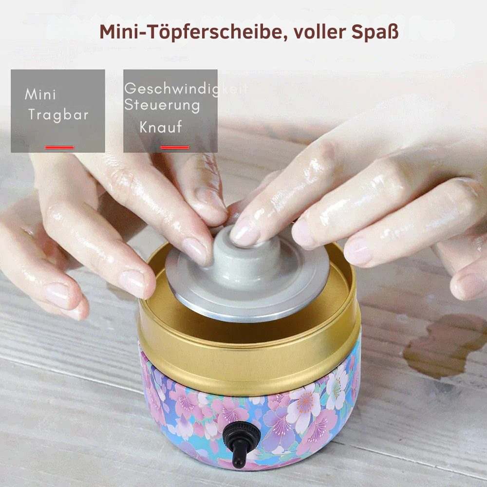 Töpferscheibe | Elektrische Mini Töpferscheibe | Vor und Rücklauf leiser Betrieb | ClayWhirl