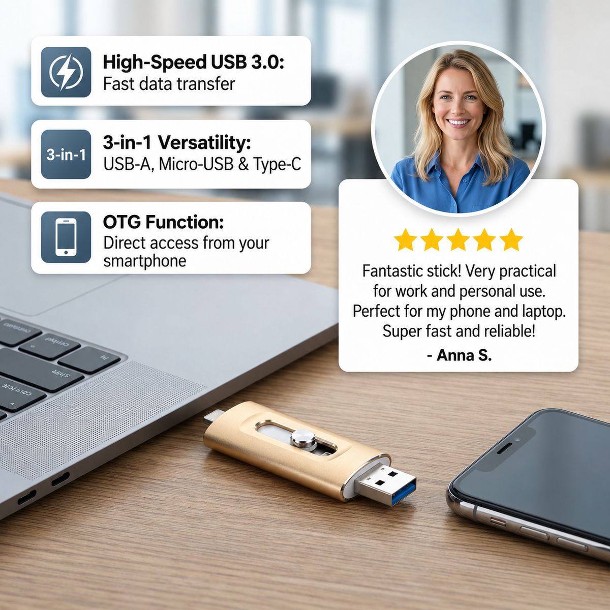 Dataport - USB-Speicherstick mit USB 3.0 und Type-C