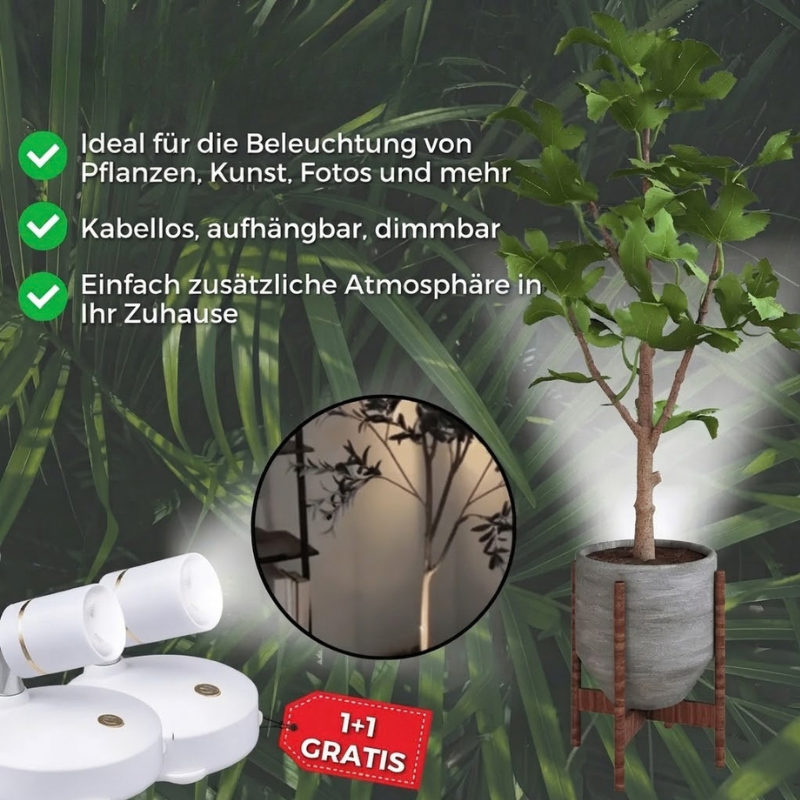 1+1 Gratis | Glow - Kabelloser LED-Strahler mit Fernbedienung