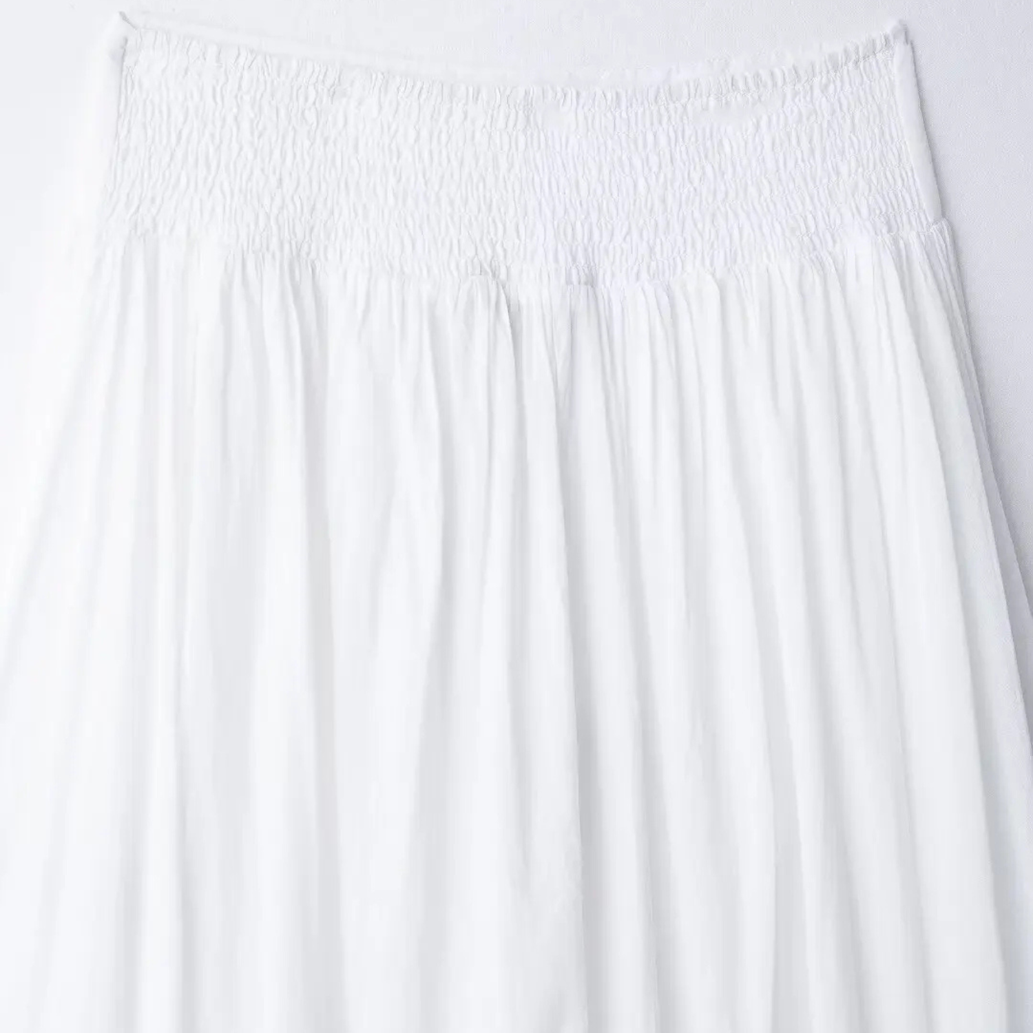 Anni | Blaues Besticktes Hemd & Plissierter Hosenrock im Zweiteiler-Set