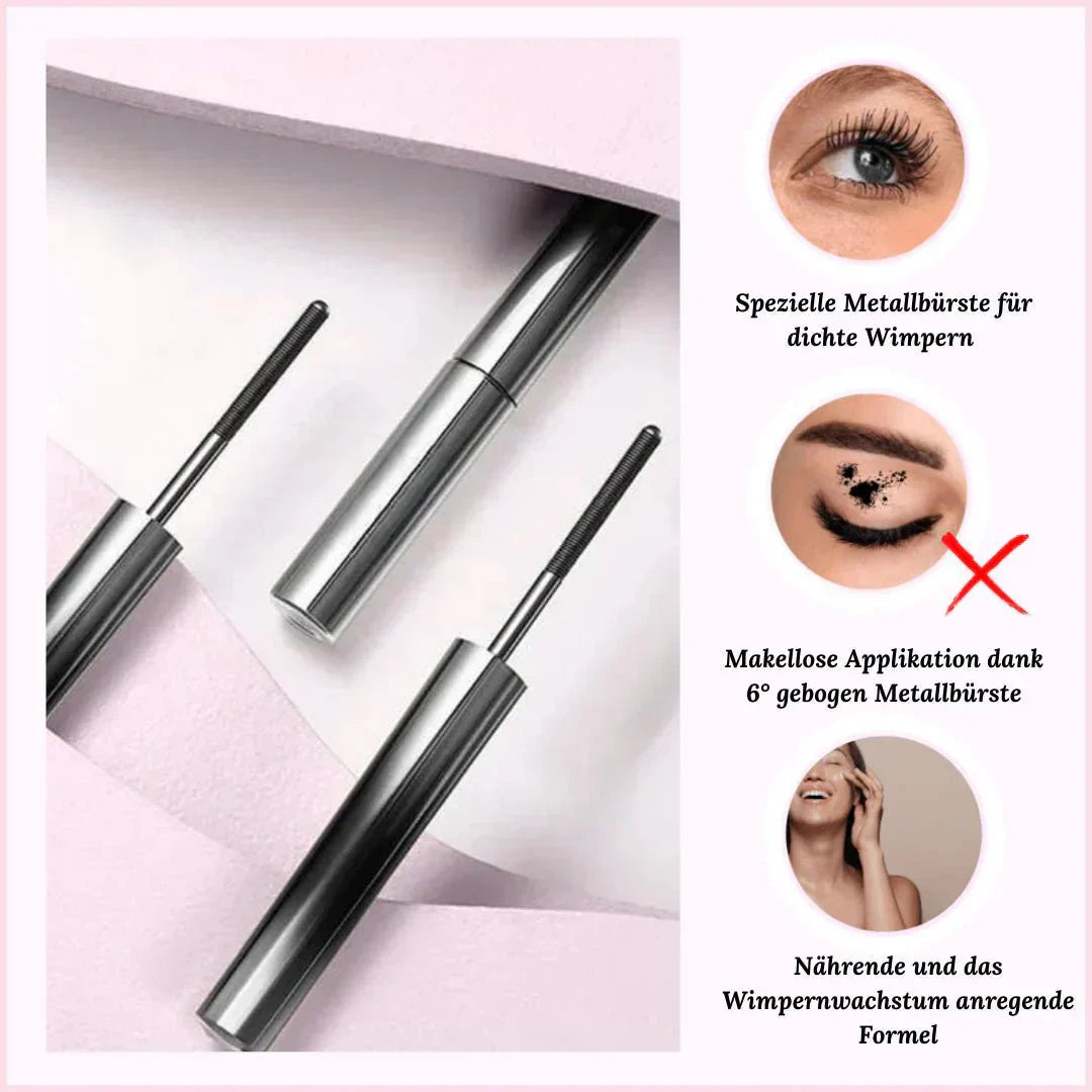 Wasserfest Wimperntusche | Sofort Volumen | Präzisionsbürste klumpenfrei | IronEye