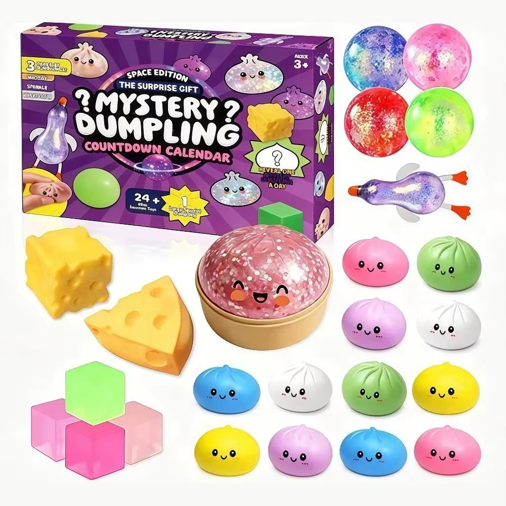 Squishcade - Adventskalender mit Squishy-Spielzeugen im Knödel-Design