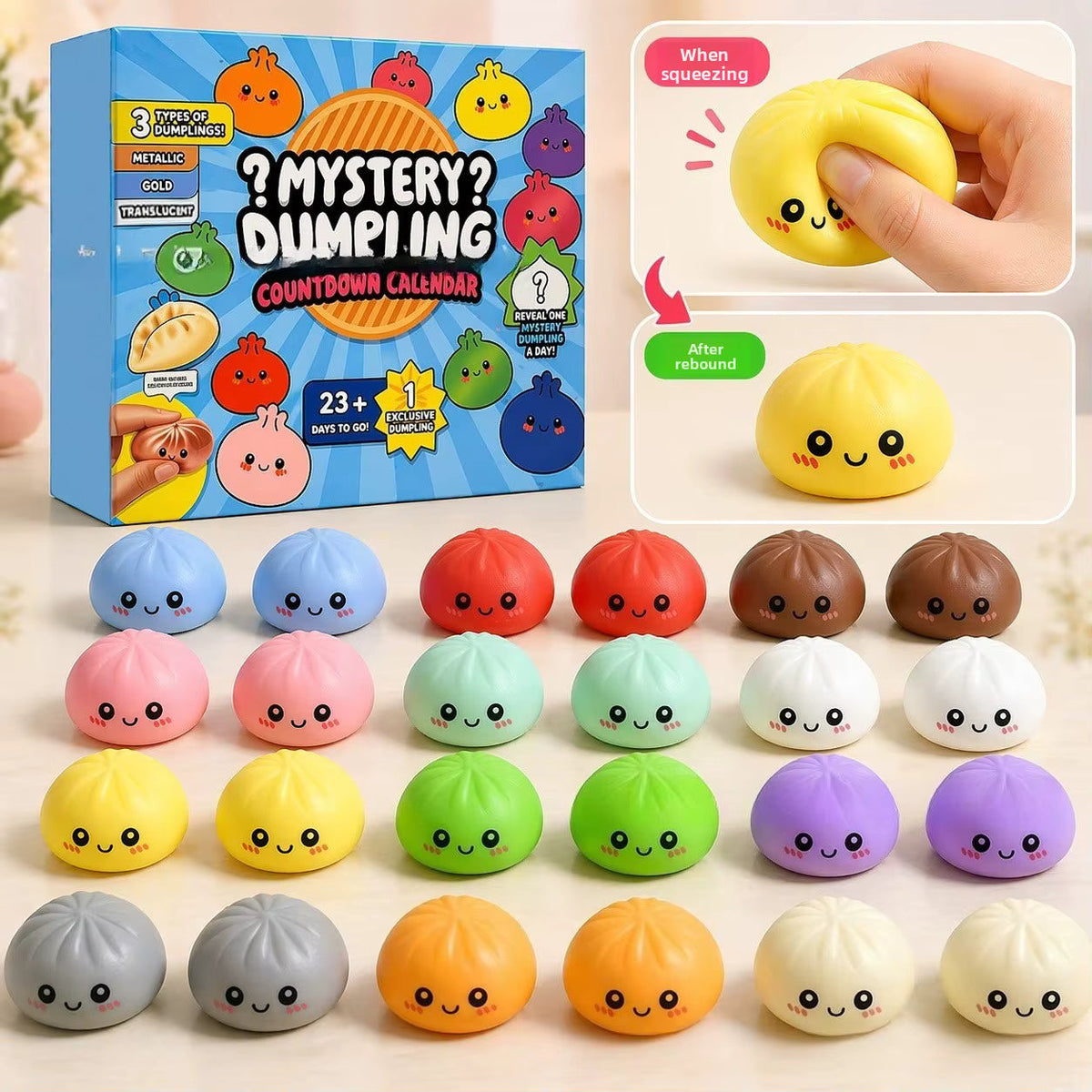 Dumplish - Adventskalender mit Squishies in Dumpling-Form