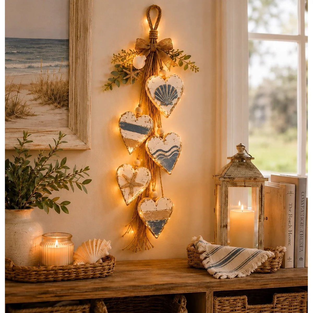 Luminest - Wanddekoration mit Herzen und LED-Beleuchtung