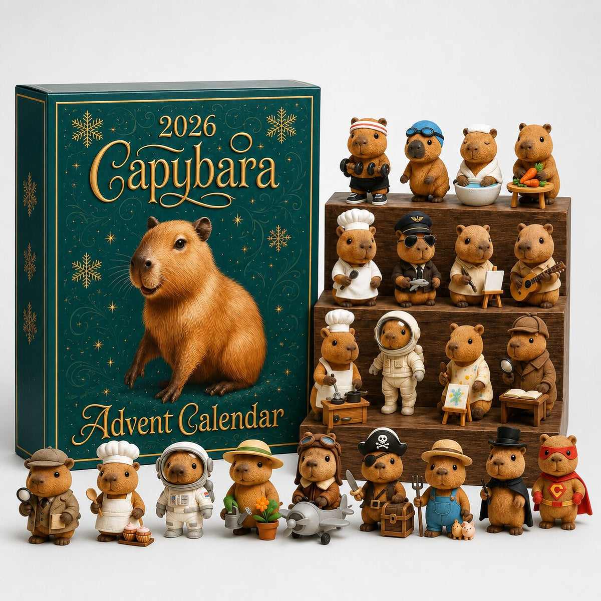 Capyclaus - Adventskalender mit Wasserschwein-Motiven